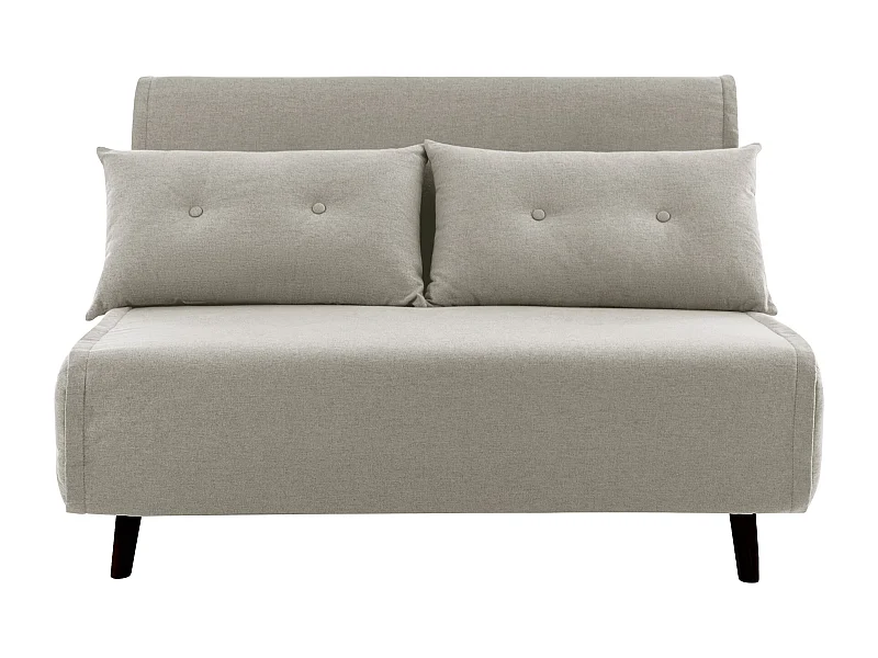 Sofá convertible en cama Pegaso abertura rápida de 2 plazas de tela en beige y patas  altas negras