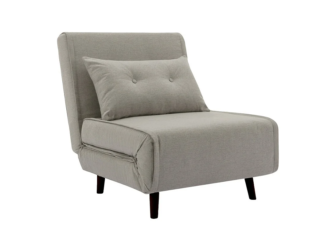 Sofá convertible en cama Pegaso abertura rápida de 1 plaza de tela en beige y patas  altas negras