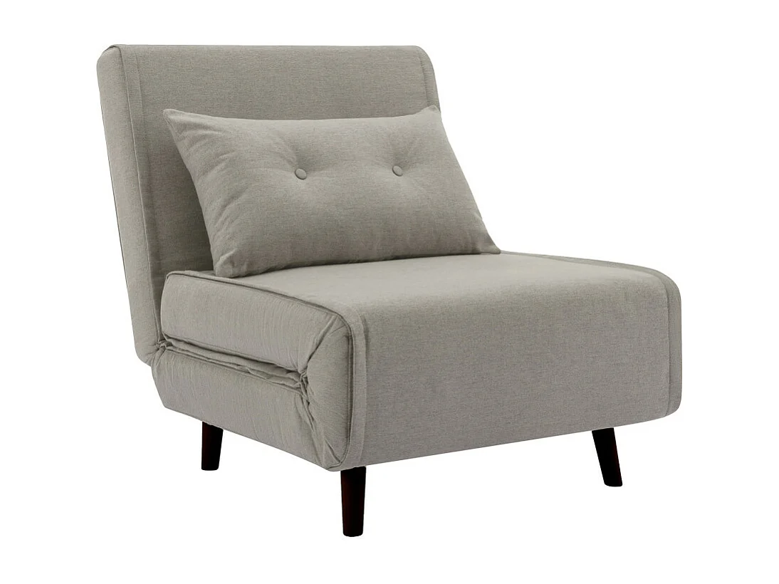 Sofá convertible en cama Pegaso abertura rápida de 1 plaza de tela en beige y patas  altas negras