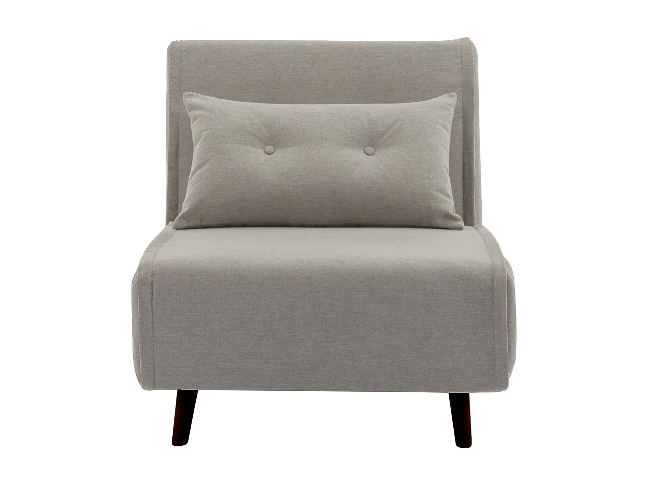 Sofá convertible en cama Pegaso abertura rápida de 1 plaza de tela en beige y patas  altas negras