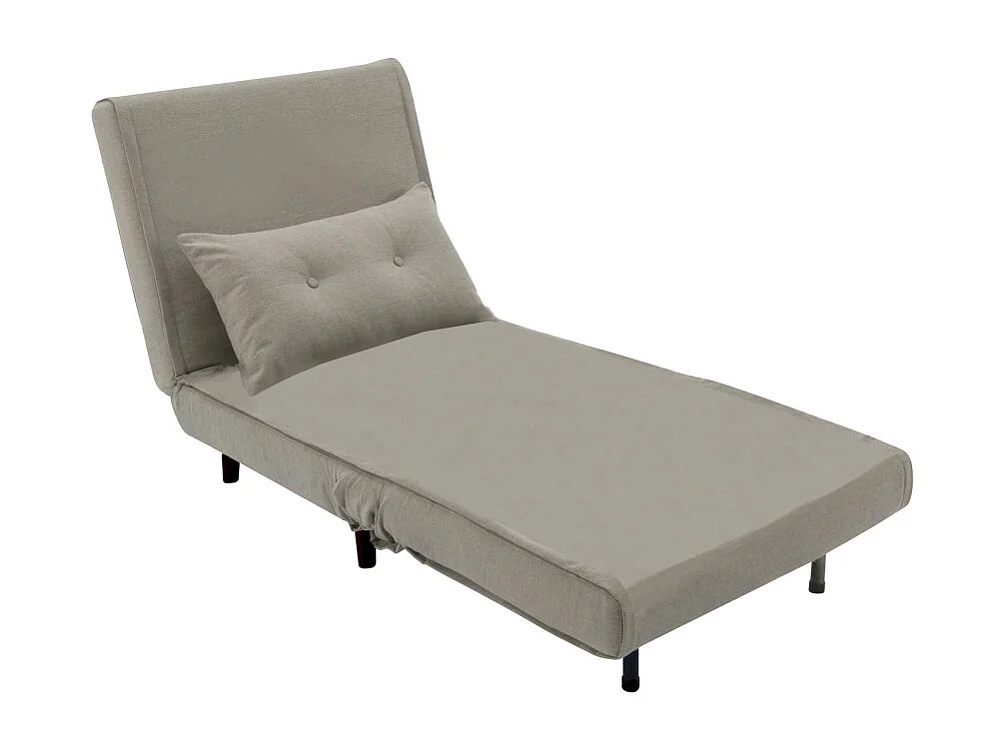 Sofá convertible en cama Pegaso abertura rápida de 1 plaza de tela en beige y patas  altas negras