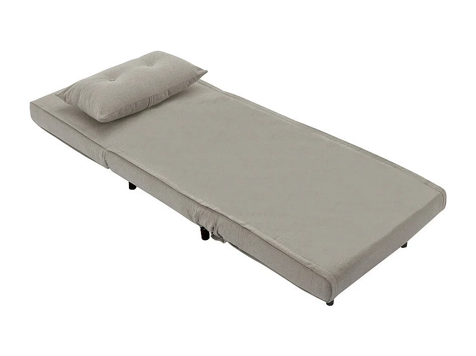 Sofá convertible en cama Pegaso abertura rápida de 1 plaza de tela en beige y patas  altas negras