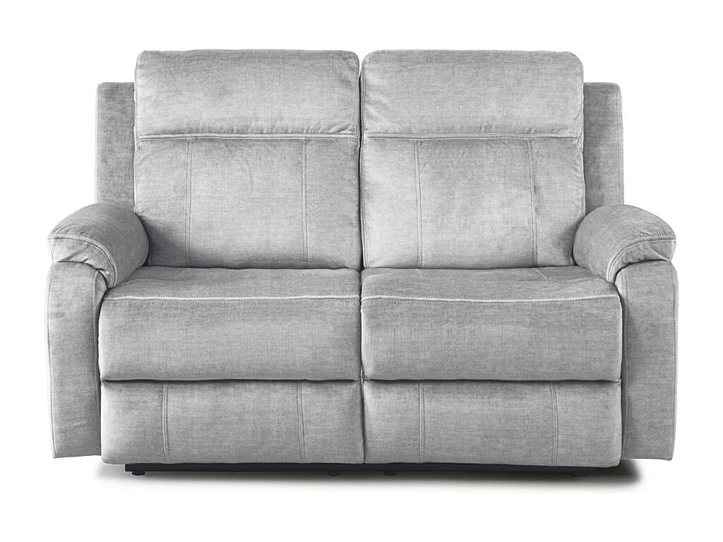 Sofá relax de 2 plazas reclinable manual de 102x148x95 cm de tela en color gris Reimon