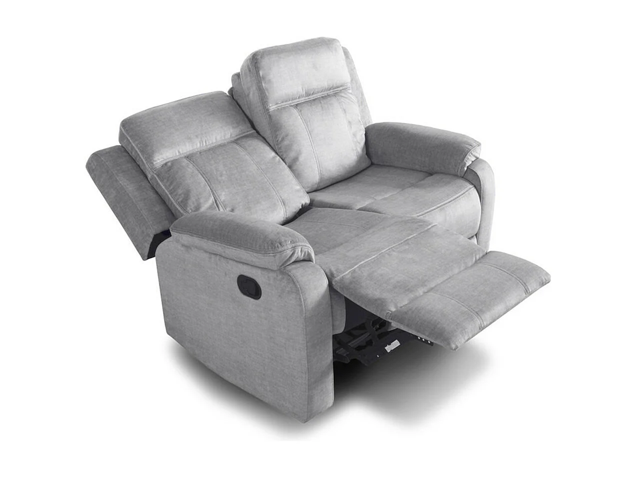 Sofá relax de 2 plazas reclinable manual de 102x148x95 cm de tela en color gris Reimon