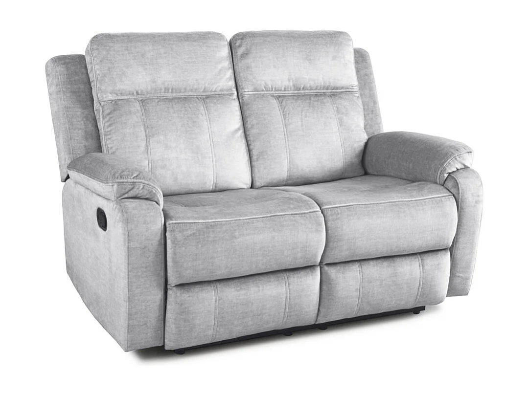 Sofá relax de 2 plazas reclinable manual de 102x148x95 cm de tela en color gris Reimon