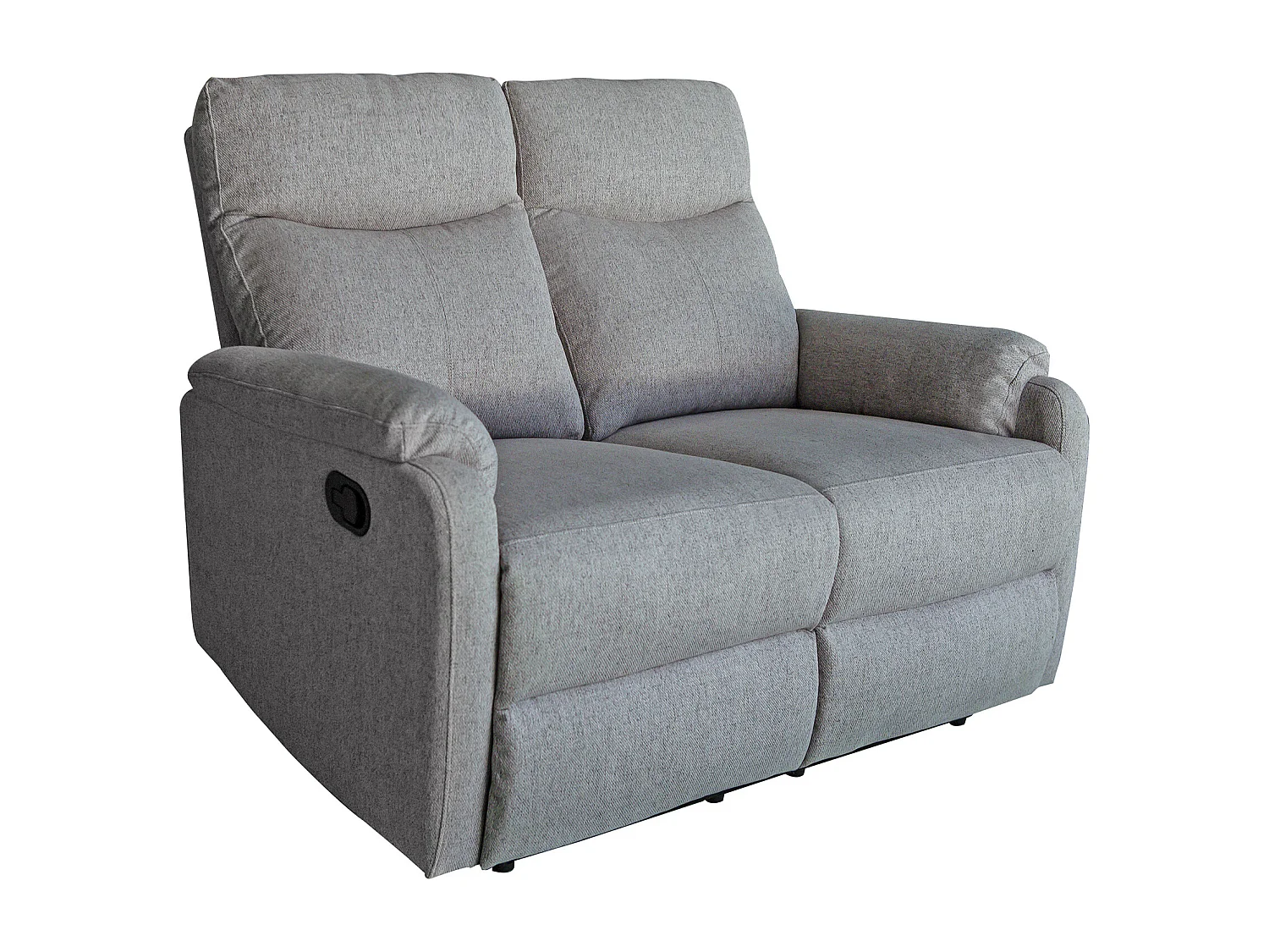 Sofá relax de 2 plazas de 101x126x95 cm de tela en color gris con reclinación manual Zar
