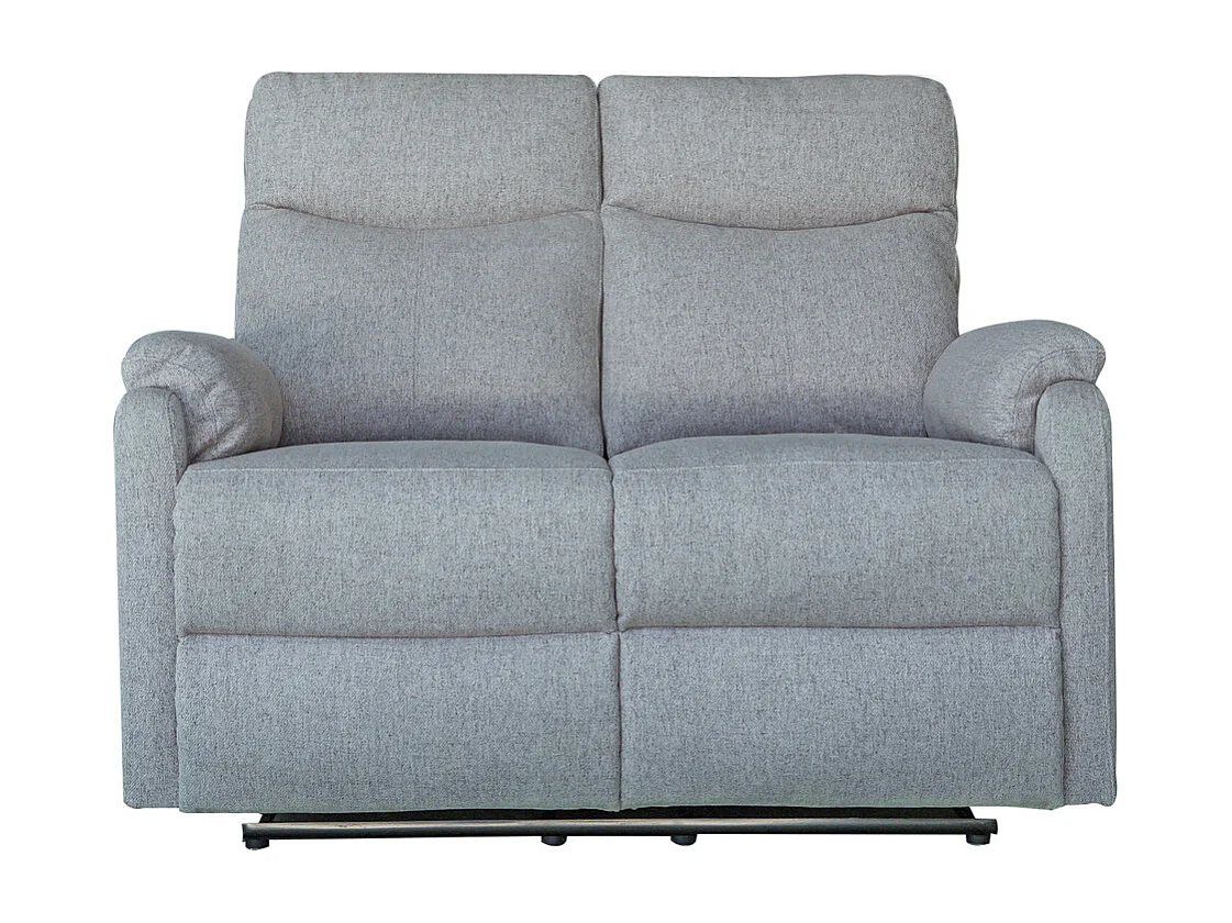 Sofá relax de 2 plazas de 101x126x95 cm de tela en color gris con reclinación manual Zar