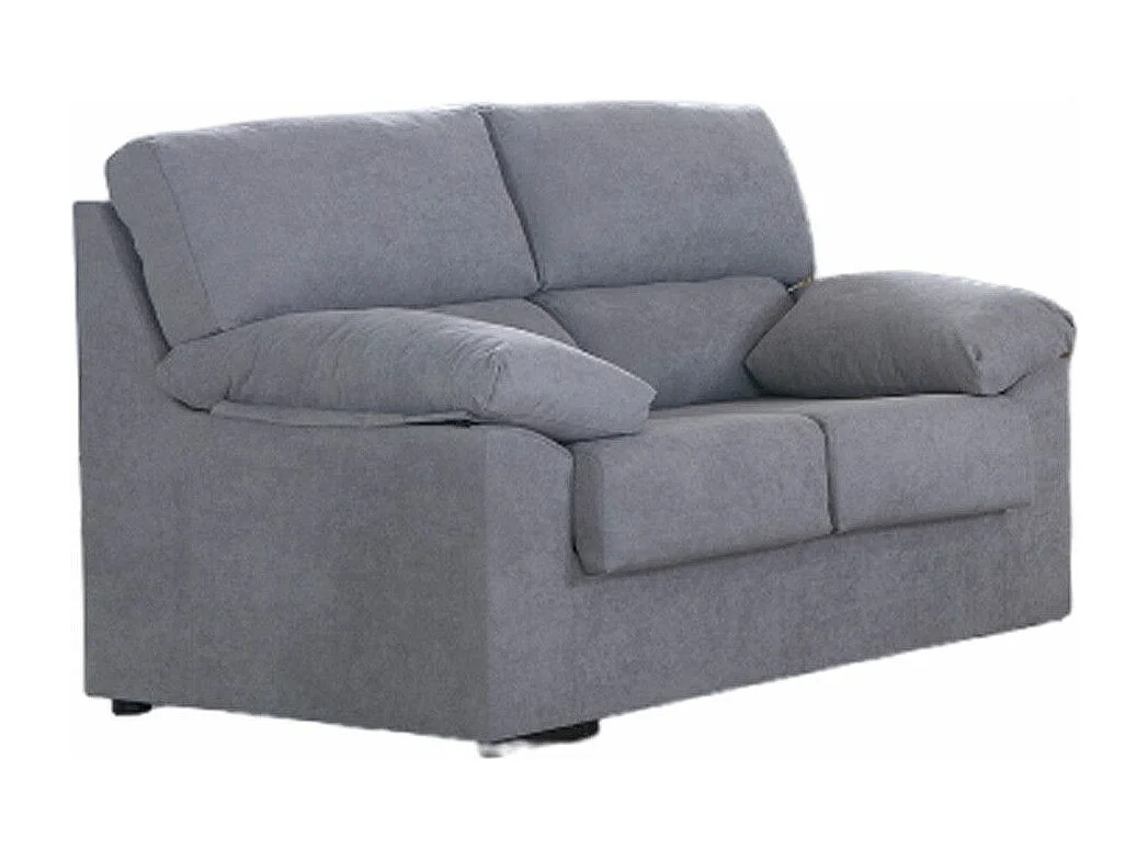Sofá de 2 plazas de 140x97x85 cm de tela de microfibra antimanchas en gris claro Denver