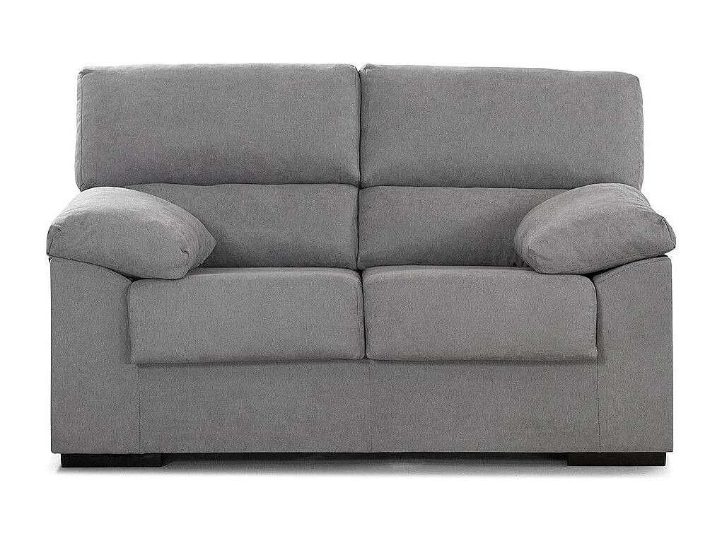 Sofá de 2 plazas de 140x97x85 cm de tela de microfibra antimanchas en gris claro Denver