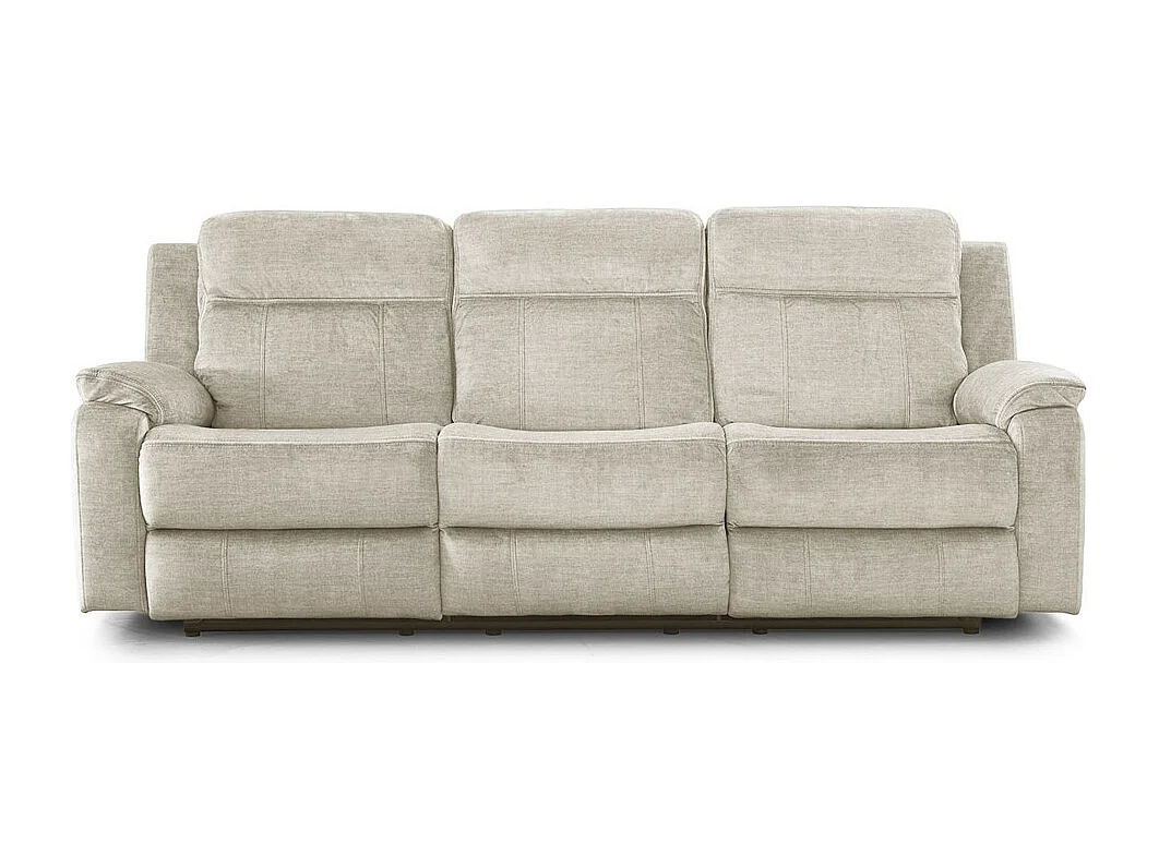Sofá relax de 3 plazas reclinable manual de 101x203x95 cm de tela en color beige Reimon
