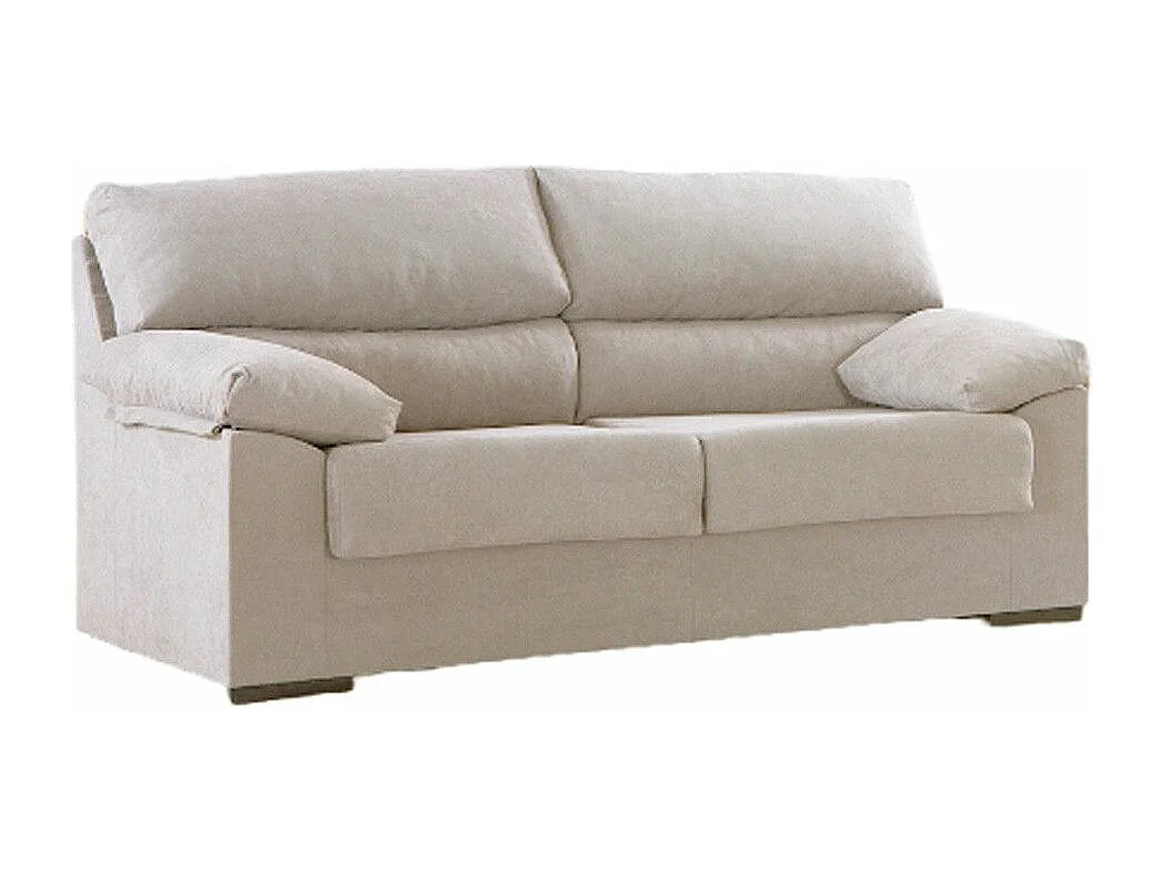 Sofá de 3 plazas de 180x97x85 cm de tela de microfibra antimanchas en color beige Denver