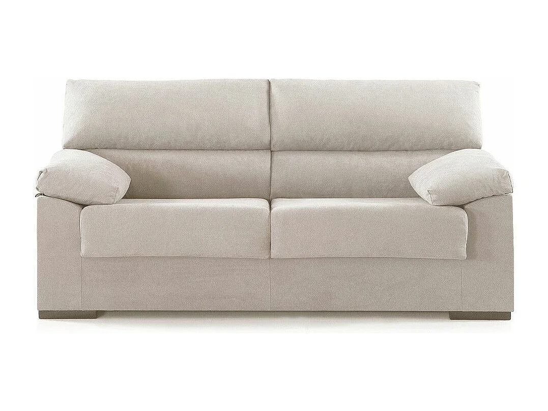 Sofá de 3 plazas de 180x97x85 cm de tela de microfibra antimanchas en color beige Denver