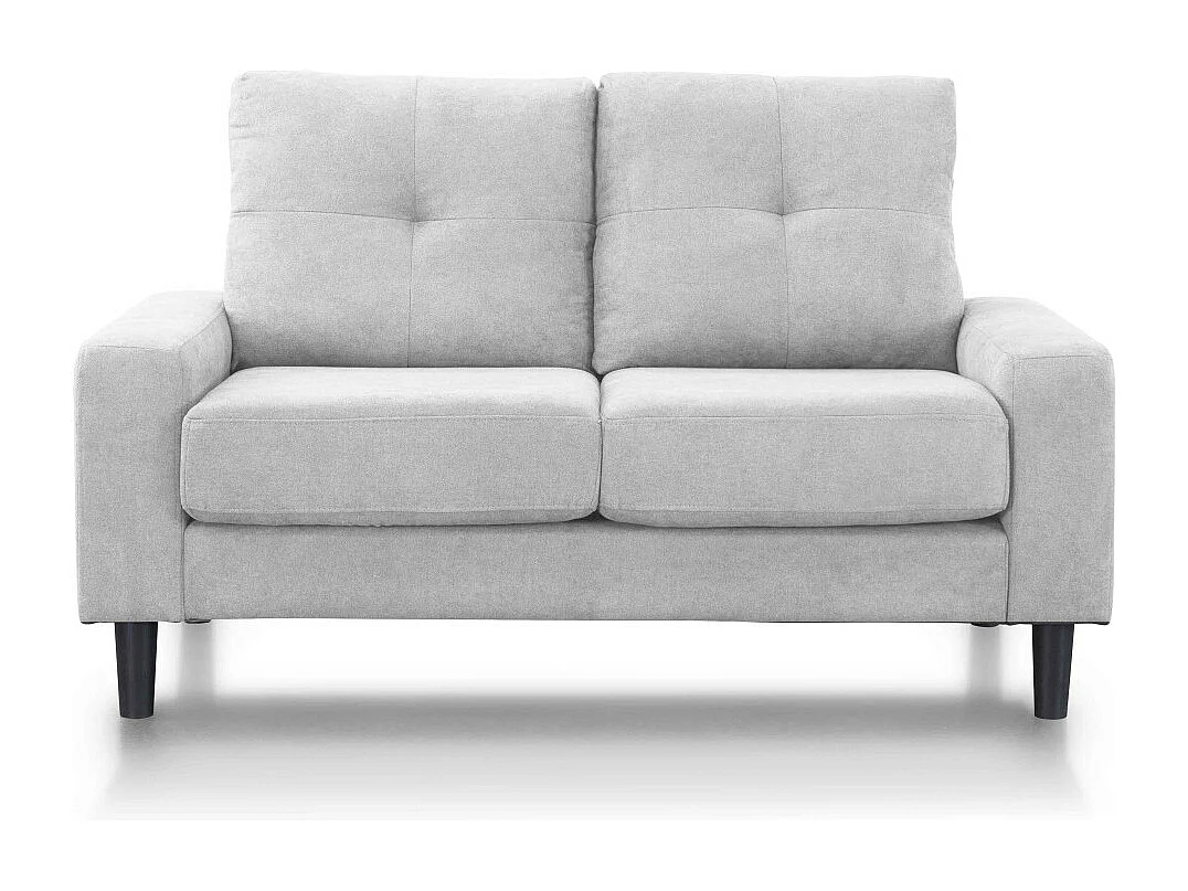 Sofá de 2 plazas de 96x145x78 cm de tela en color gris claro con patas negras Brooklyn