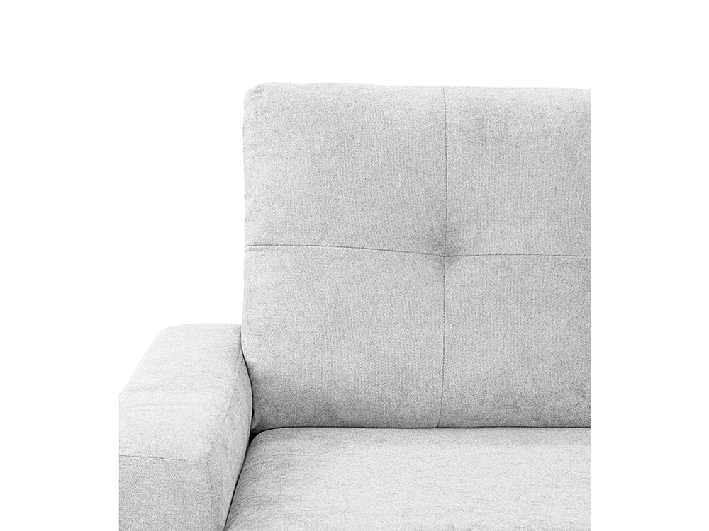 Sofá de 2 plazas de 96x145x78 cm de tela en color gris claro con patas negras Brooklyn