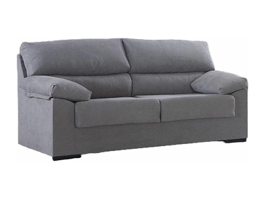 Sofá de 3 plazas de 180x97x85 cm de tela de microfibra antimanchas en gris claro Denver