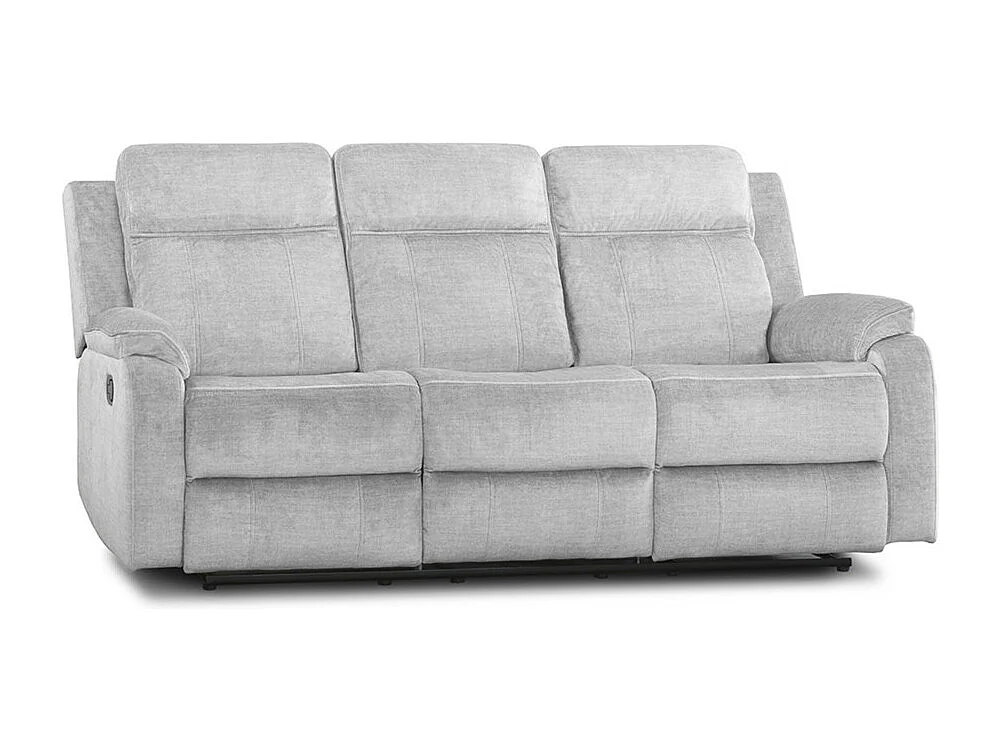 Sofá relax de 3 plazas reclinable manual de 101x203x95 cm de tela en color gris Reimon