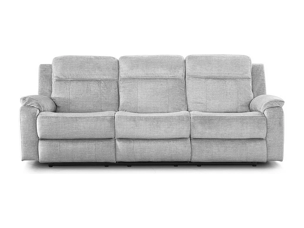 Sofá relax de 3 plazas reclinable manual de 101x203x95 cm de tela en color gris Reimon