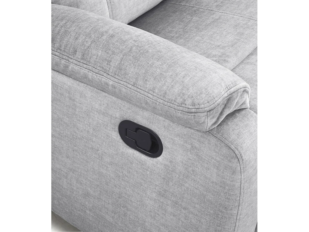 Sofá relax de 3 plazas reclinable manual de 101x203x95 cm de tela en color gris Reimon