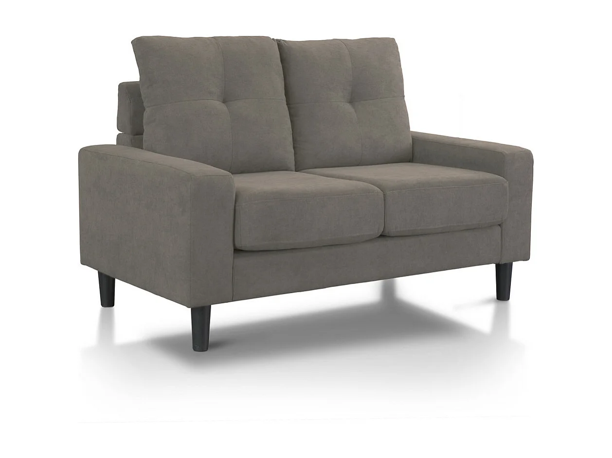 Sofá de 2 plazas de 96x145x78 cm de tela en color beige con patas negras Brooklyn