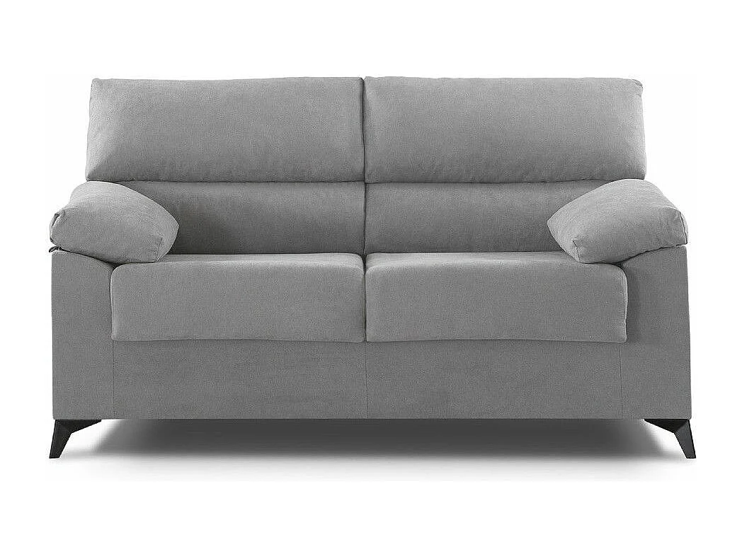 Sofá de 2 plazas de 140x110x85 cm de tela de microfibra en gris y patas negras Hilton