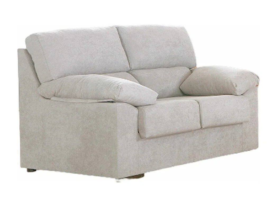 Sofá de 2 plazas de 140x97x85 cm de tela de microfibra antimanchas en color beige Denver