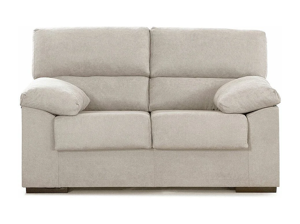 Sofá de 2 plazas de 140x97x85 cm de tela de microfibra antimanchas en color beige Denver