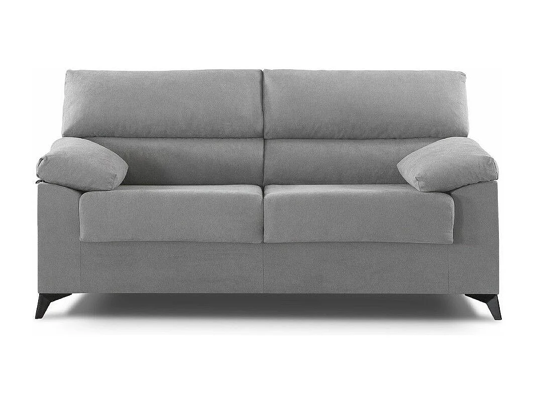 Sofá de 3 plazas de 180x110x85 cm de tela de microfibra en gris y patas negras Hilton