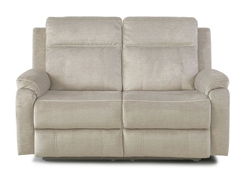 Sofá relax de 2 plazas reclinable manual de 102x148x95 cm de tela en color beige Reimon