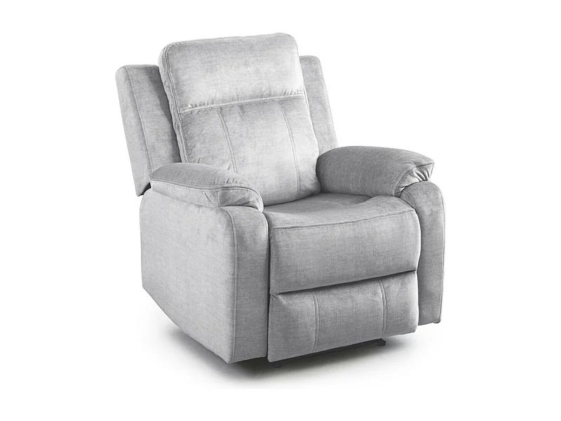 Sillón relax reclinable manual de 98x86x92 cm ergonómico de tela en color gris Reimon
