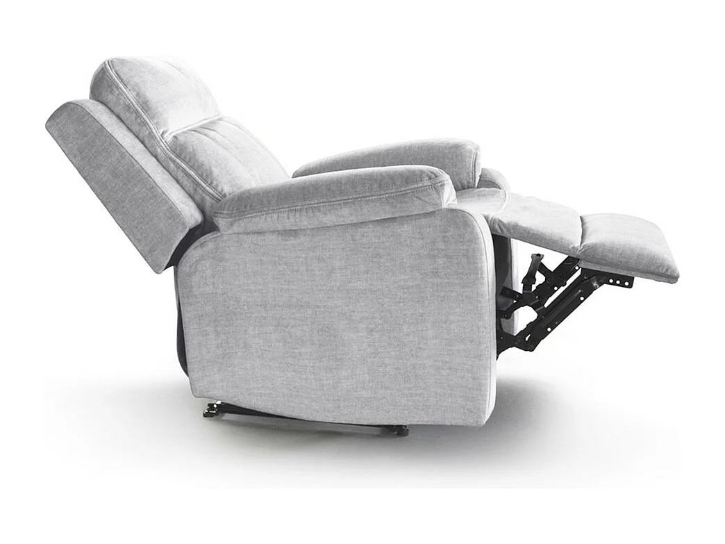 Sillón relax reclinable manual de 98x86x92 cm ergonómico de tela en color gris Reimon