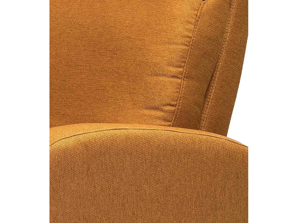 Sillón relax uniplaza de 107x73x93 cm de tela en color mostaza con patas metálicas Moyra