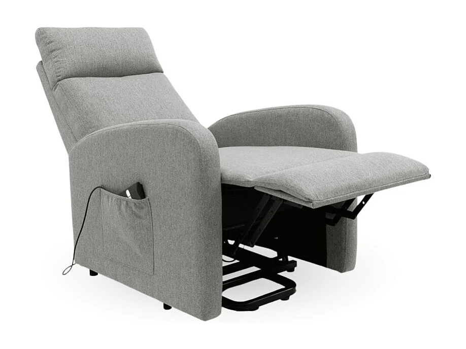 Butaca reclinable eléctrica de 101x85x65 cm de tela antimanchas en color gris Luna