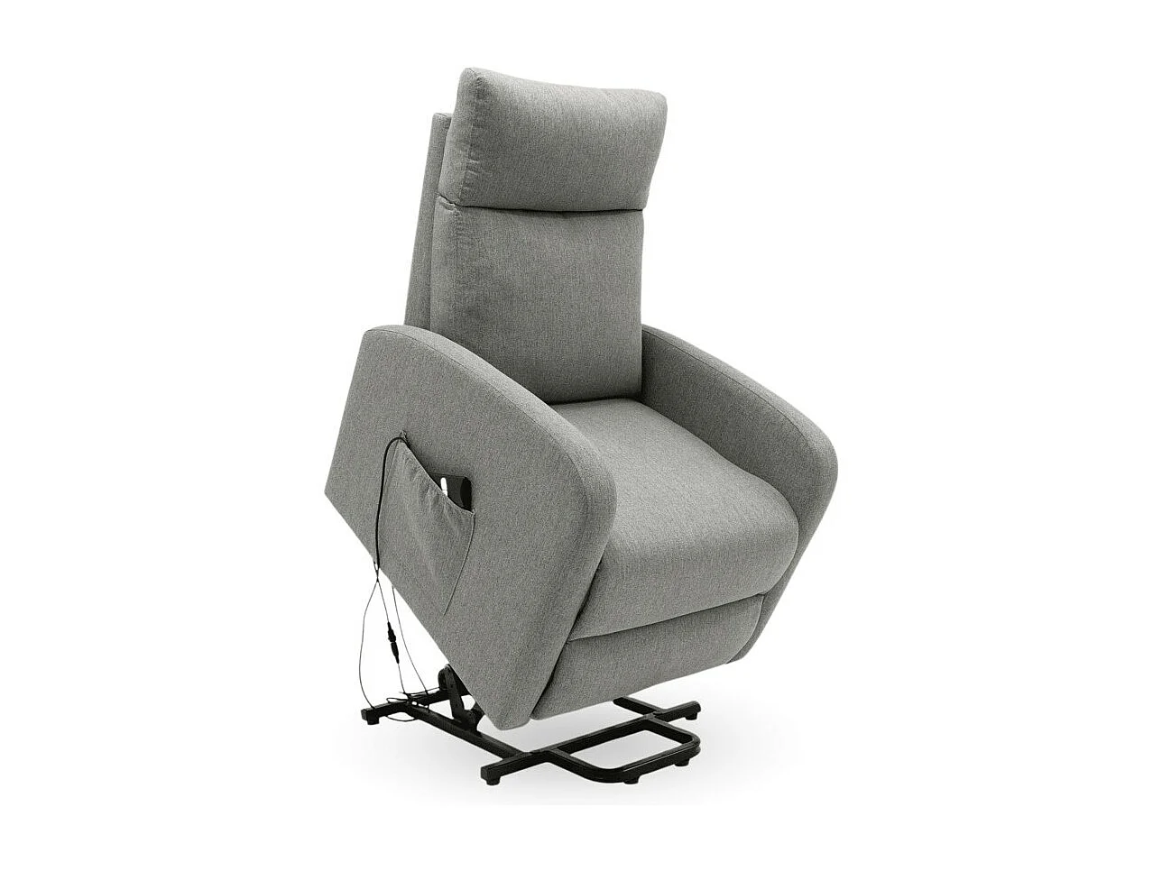 Butaca reclinable eléctrica de 101x85x65 cm de tela antimanchas en color gris Luna