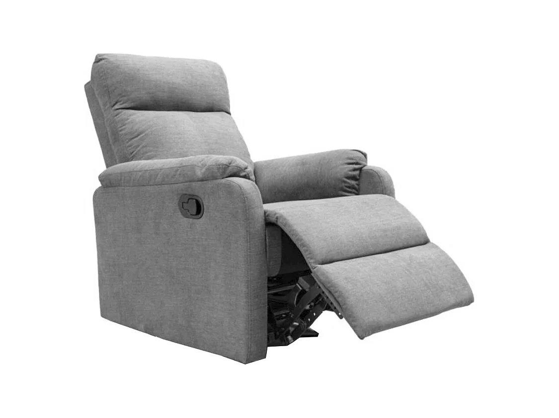 Sillón relax de 101x73x95 cm de tela en color gris con reclinación manual por palanca Zar