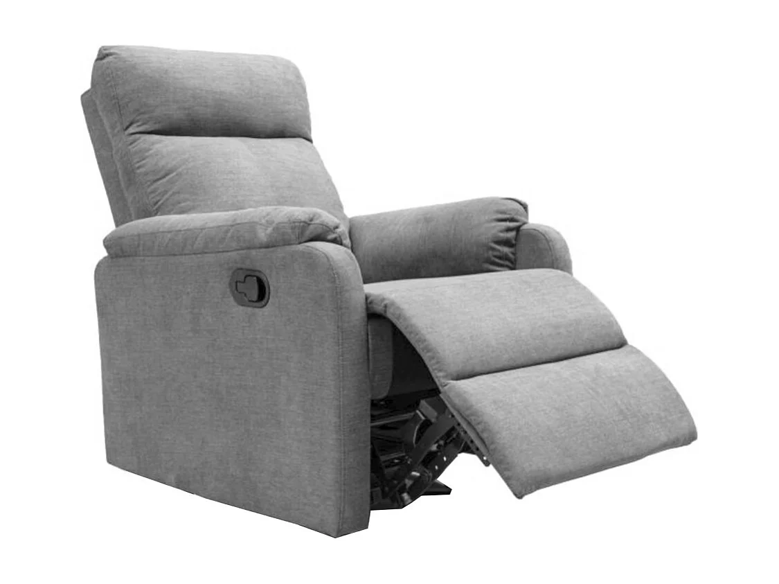 Sillón relax de 101x73x95 cm de tela en color gris con reclinación manual por palanca Zar