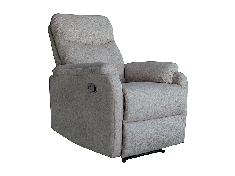 Sillón relax de 101x73x95 cm de tela en color gris con reclinación manual por palanca Zar