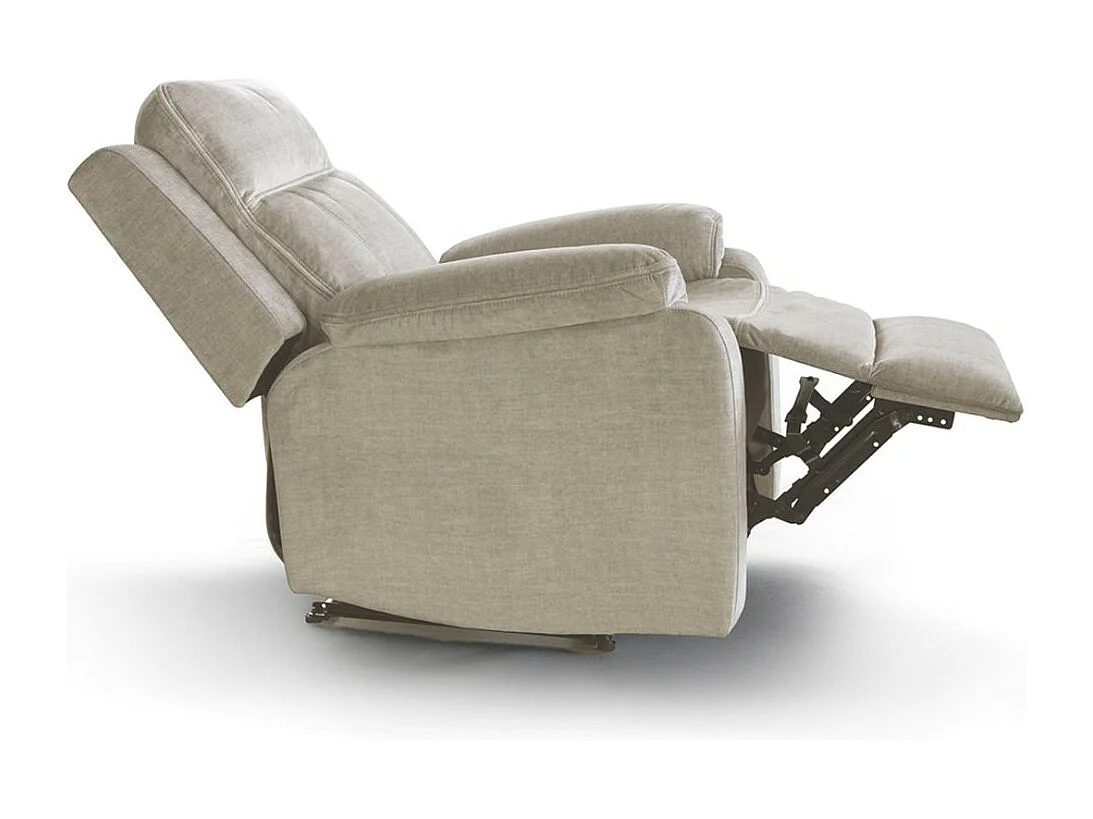 Sillón relax reclinable manual de 98x86x92 cm ergonómico de tela en color beige Reimon