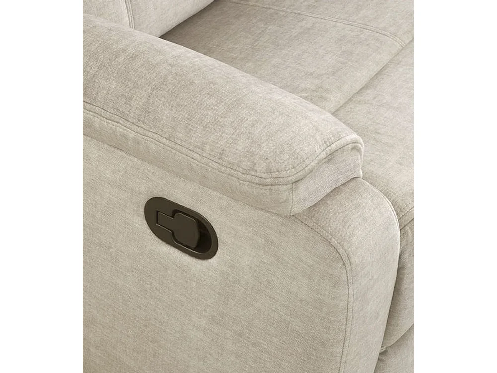 Sillón relax reclinable manual de 98x86x92 cm ergonómico de tela en color beige Reimon