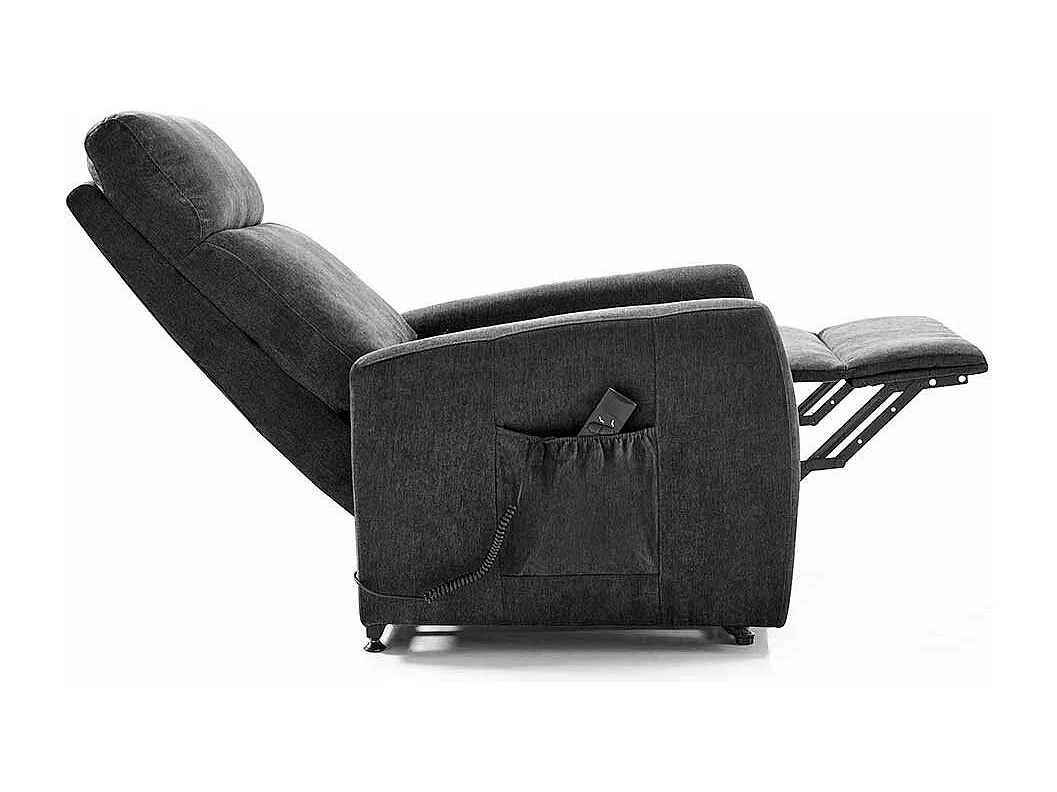 Sillón relax reclinable de 102x57x92 cm de tela en color gris con motor powerlift Lyon