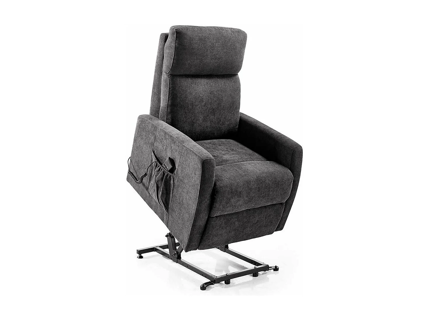 Sillón relax reclinable de 102x57x92 cm de tela en color gris con motor powerlift Lyon