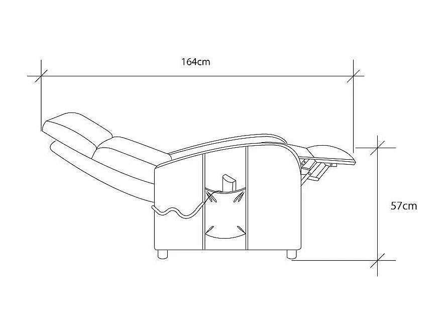 Sillón relax reclinable de 102x57x92 cm de tela en color gris con motor powerlift Lyon
