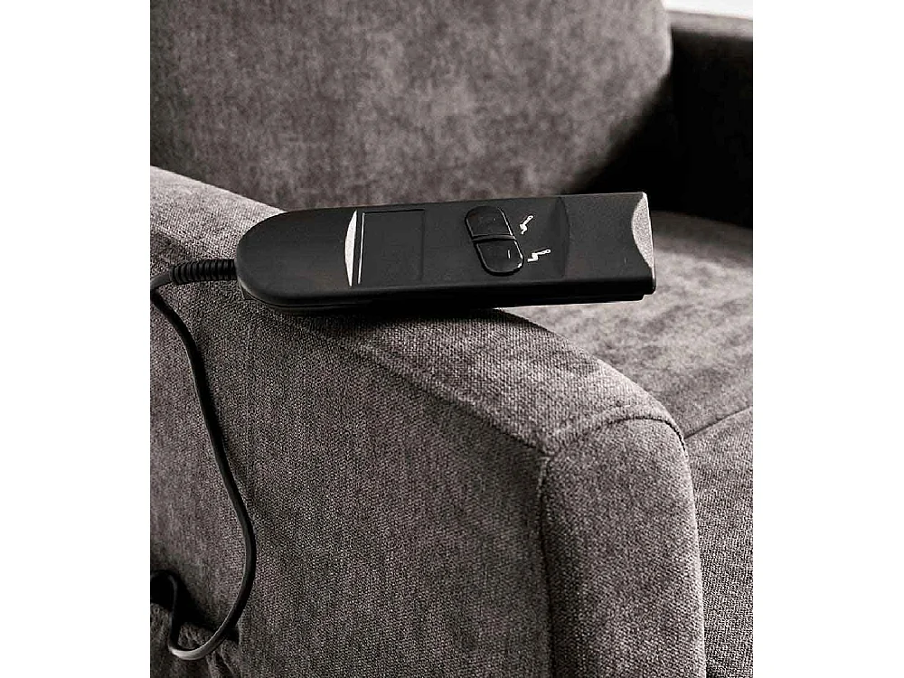 Sillón relax reclinable de 102x67x92 cm de tela en color gris con motor powerlift Lyon