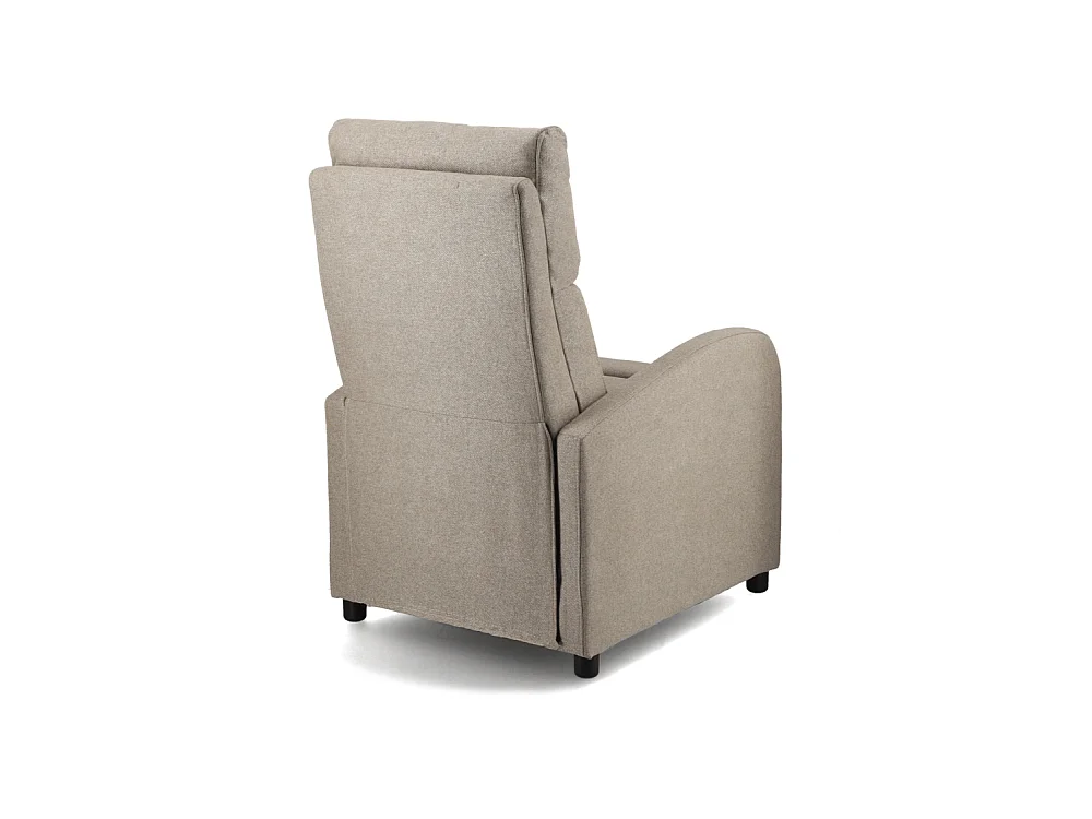 Sillón relax reclinable manual de 100x67x78 cm de tela en color beige y patas negras Nexus
