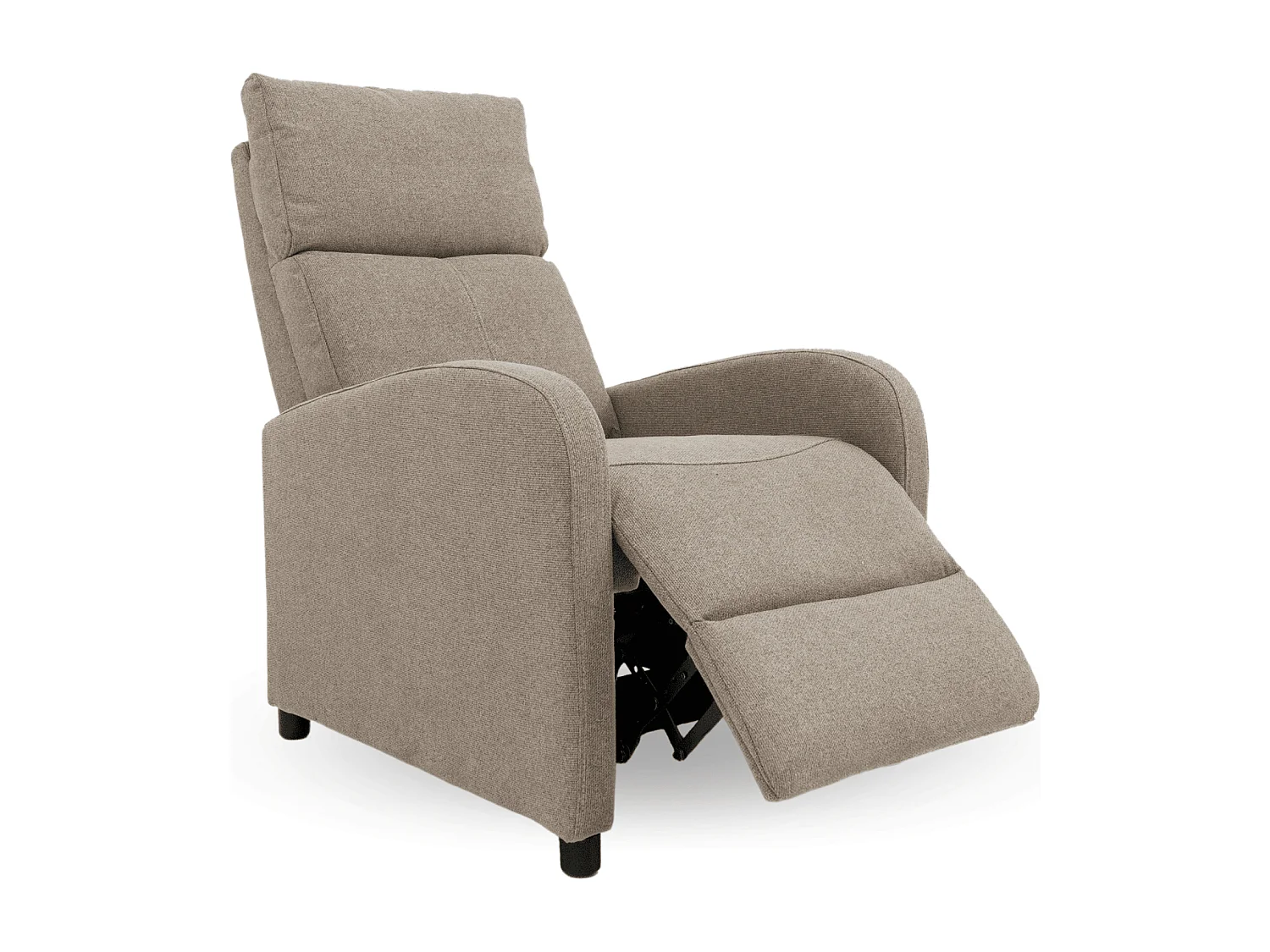 Sillón relax reclinable manual de 100-106x67x78 cm de tela en color beige Nexus