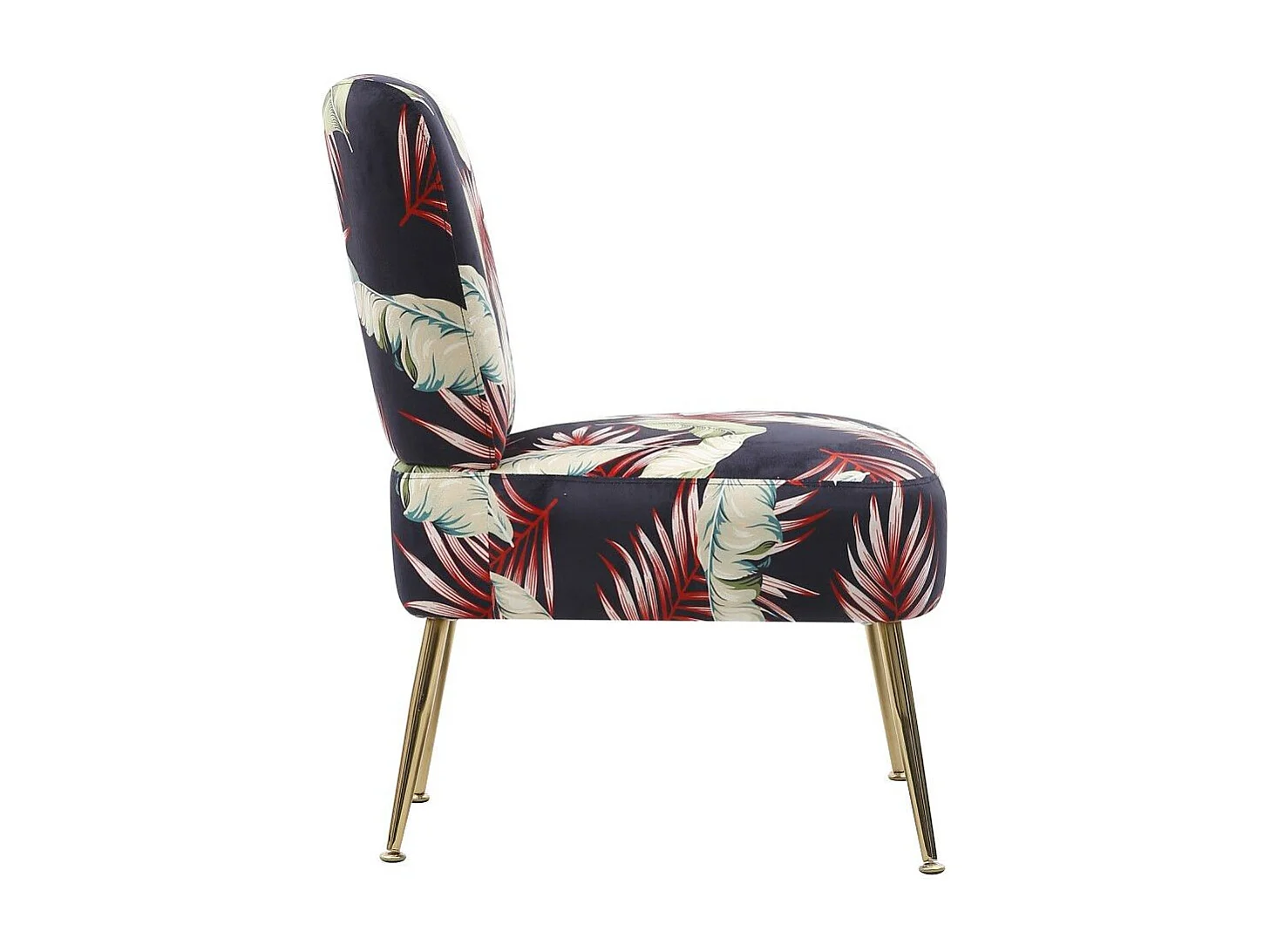 Butaca de salón descalzadora de 75x66x57 cm de tela en color rojo y patas doradas Momoa