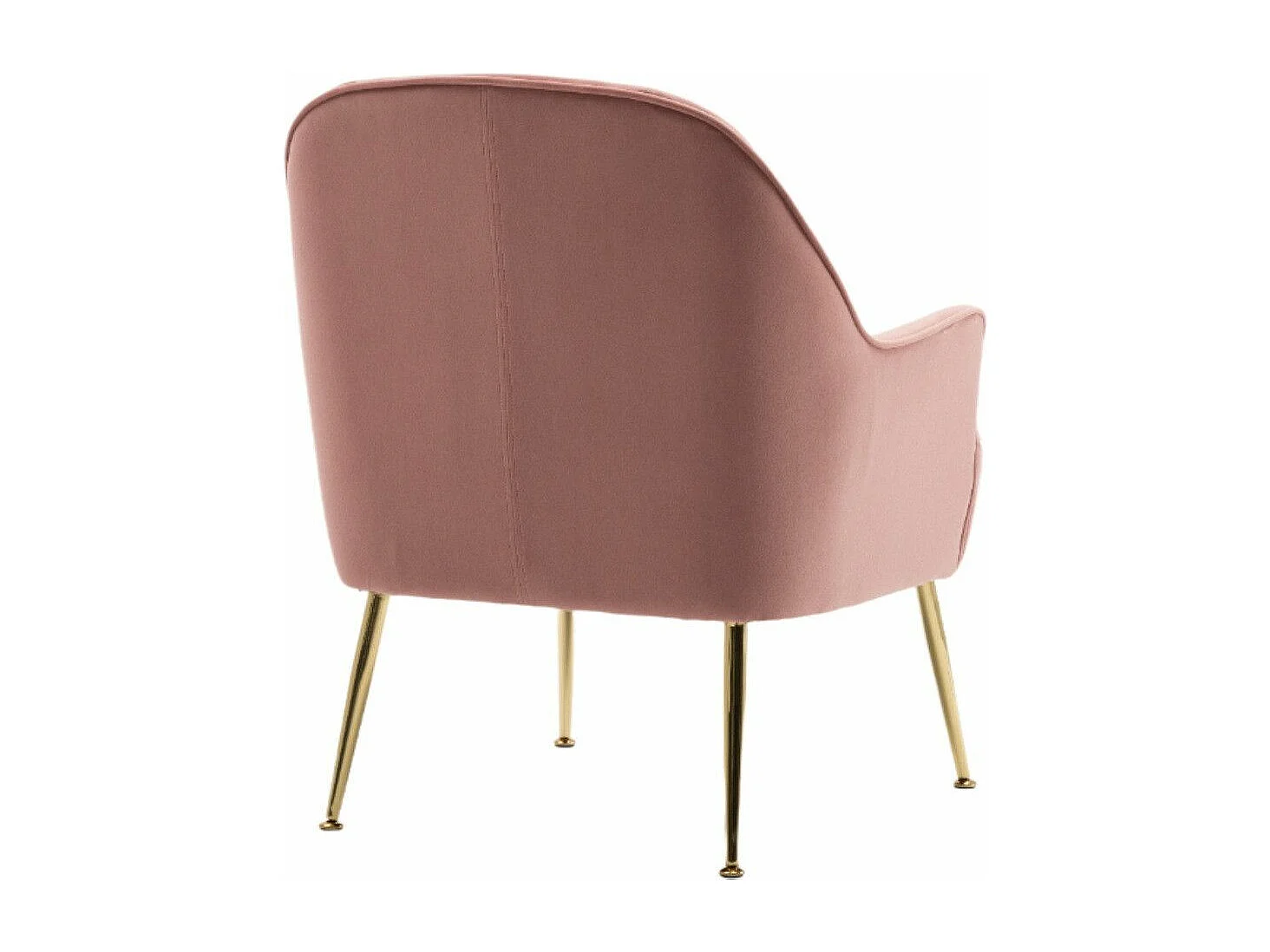 Butaca de 80x66x66 cm de tercipoelo con reposabrazos en color rosa y patas doradas Amberes