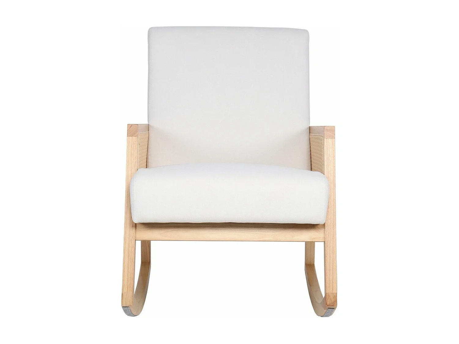 Butaca mecedora de 98x82x65 cm de estilo boho con estructura de madera y ratán Sofia