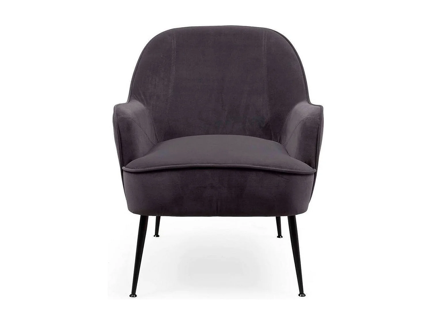 Butaca de 80x66x66 cm de tercipoelo con reposabrazos en color gris y patas negras Amberes