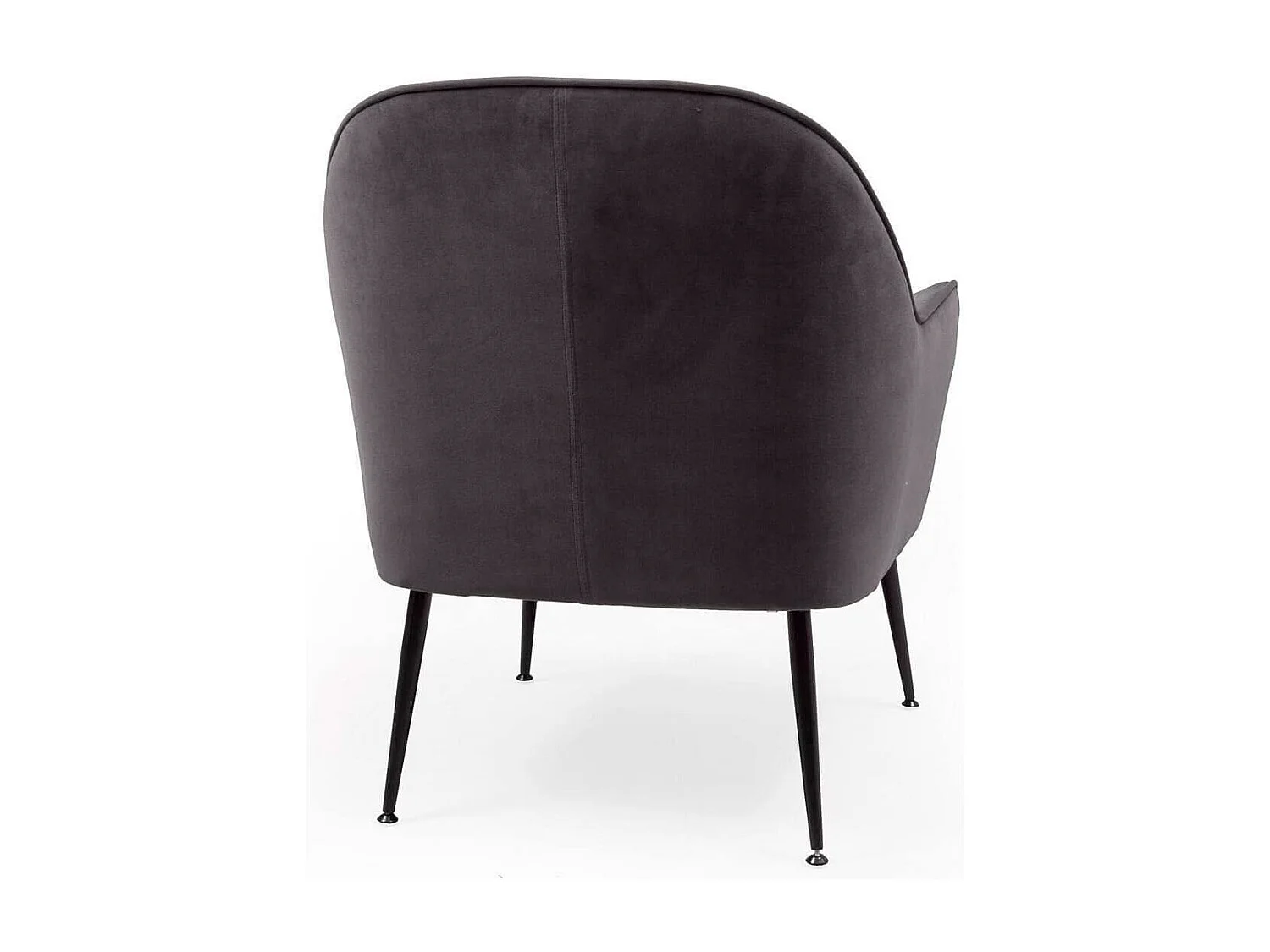 Butaca de 80x66x66 cm de tercipoelo con reposabrazos en color gris y patas negras Amberes