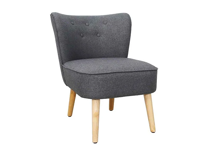 Butaca de 77x58x57 cm de tela antimanchas en color gris marengo y patas de madera Daven
